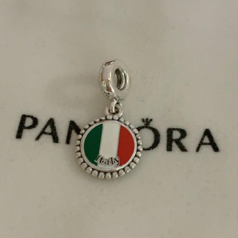 Pandora Italy Flag Exclusive Dangle Charm Pendant /Exclusive Enamel Dangle Charm